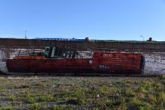11A Mural Of The Steamship Amadeo That Was Beached In 1932 On Building Wall Along Avenida Costanera Waterfront Area Of Punta Arenas Chile